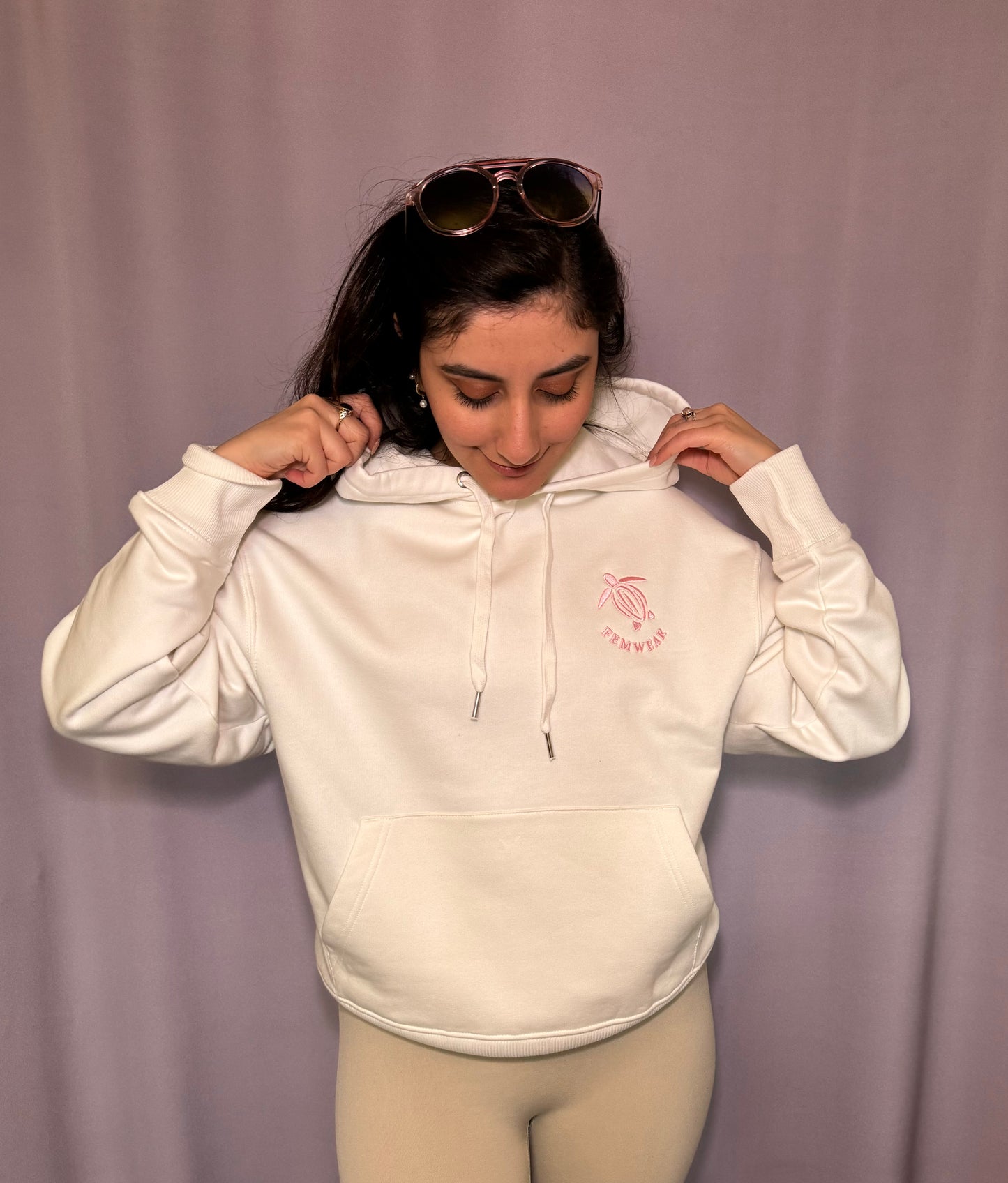 Off White Organic Cotton Unisex Oversized brushed Hoodie