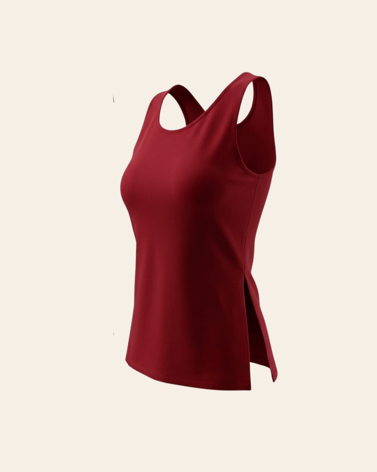 Long Top with Slits - Flame Scarlet