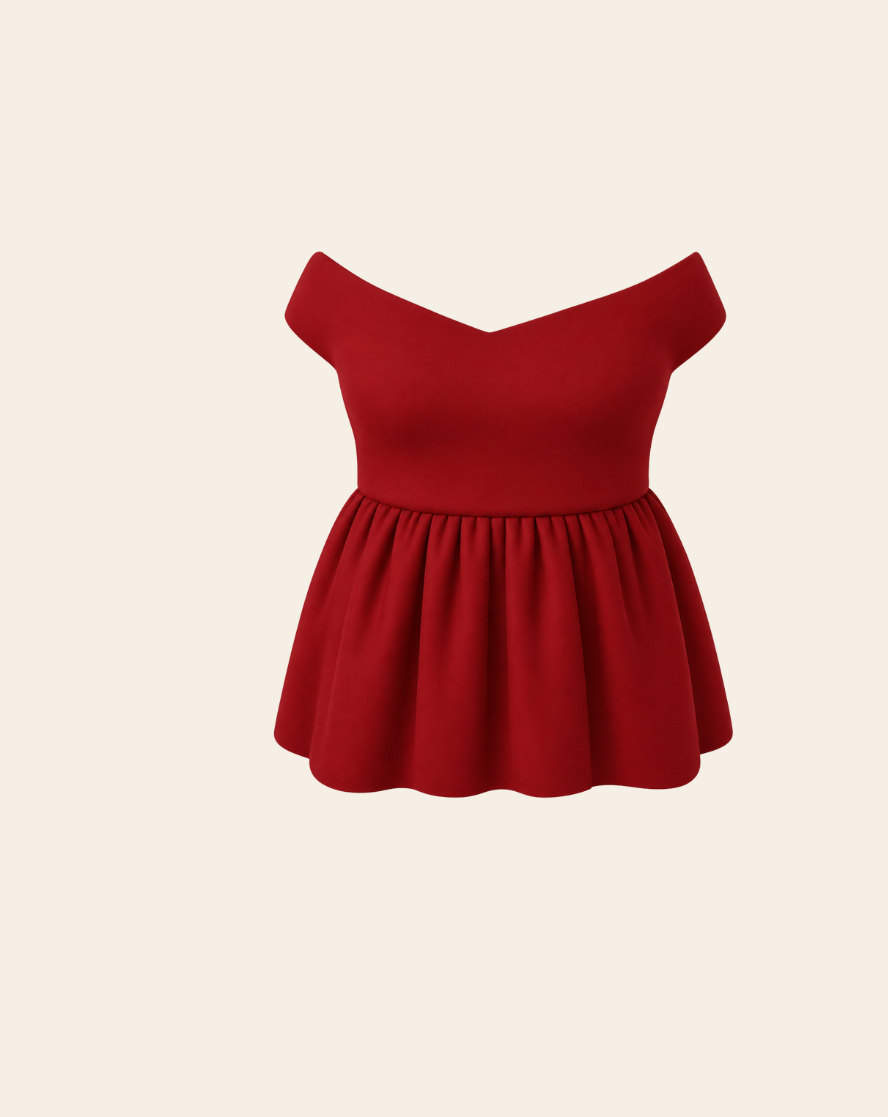 Long Off shoulder - SCARLET RED
