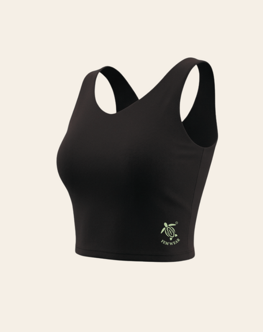 Magic Tribe Cropped Top - BLACK