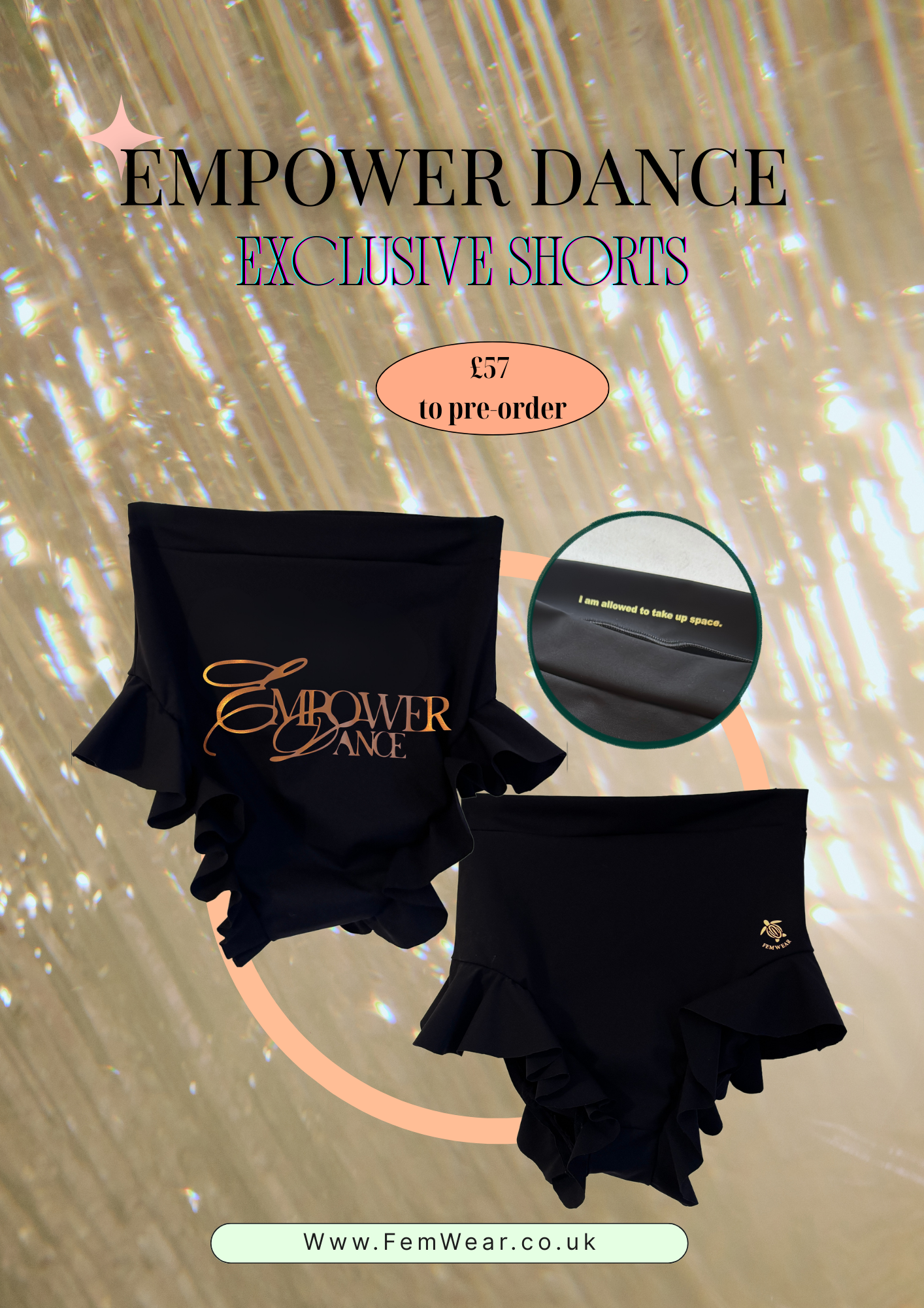 Empower Heel  Black Shorts