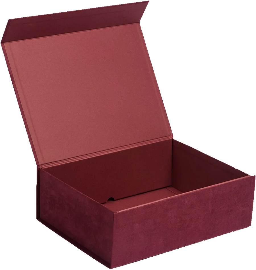 Burgundy suede FemWear gift box
